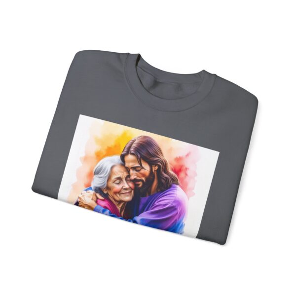 Crewneck Sweatshirt with our "God is Love" series with Jesus hugging Grandmother! Inspirational Biblical, Vintage Inspired, Gift - Image 32