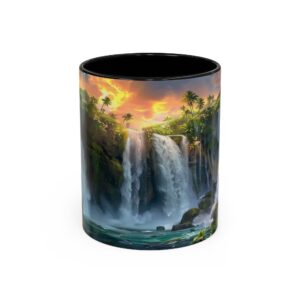 Our inspirational 'Philippine Waterfall' Ceramic Accent Coffee Mug Design is Perfect for Wedding Gifts, Inspirational Decor
