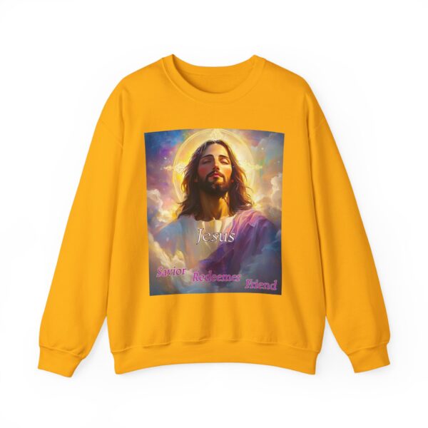 Crewneck Sweatshirt-with our inspirational 'Jesus: Savior Redeemer Friend' Design! Vintage Inspired Faith Apparel, Gospel Fashion Unisex Heavy - Image 13