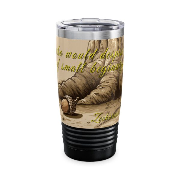 Our inspirational  'Day of Small Beginnings' from Zech 4:10 Tumbler | 20oz Inspirational Travel Mug, Motivational Drinkware, Perfect for Gifting - Image 11