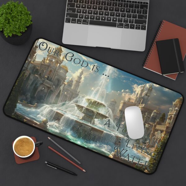 Inspirational Desk Mat "Our God is a Fountain of Living Water" Heavenly Christian Bible Verse Scripture Mouse Pad Office Decor Accessory - Image 8
