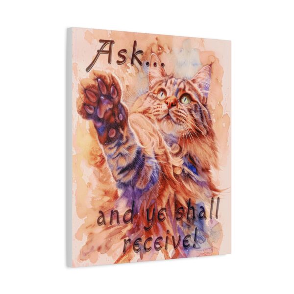 Inspirational Wall Art Canvas, "Ask ...and ye shall receive" Maine Coon Cat asking for a treat! Christian Home Decor, Uplifting Religious Gift, Faith-Based Artwork - Image 10