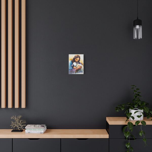Inspirational Wall Art Canvas, "God is Love" Jesus hugging a Lamb Print, Christian Home Decor, Uplifting Religious Gift, Faith-Based Artwork - Image 3