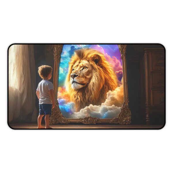 Inspirational Desk Mat 'Benji's Reflection' Biblical Fantasy. Mouse Pad, Office Decor Desk Accessory, Gaming Pad, Computer Mat, Non-Slip - Image 4