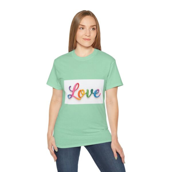 Our inspirational "Love" Design!! on a Christian Unisex Cotton T-Shirt, Faith Spiritual Apparel, Love Gift - Image 14