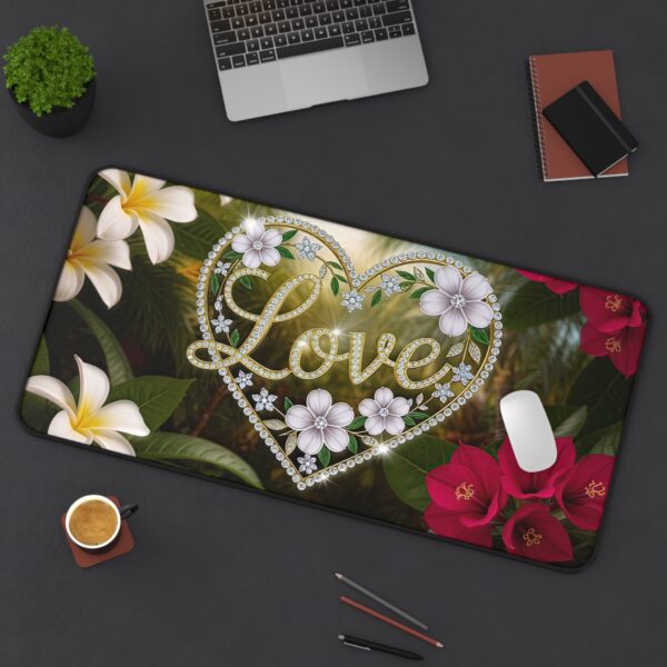 Inspirational Desk Mat "Love" 'Diamond Ring Heart' - Mouse Pad, Office Decor Desk Accessory, Gaming Pad, Computer Mat, Non-Slip - Image 8
