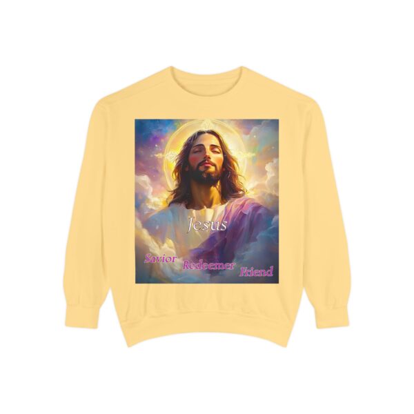 Sweatshirt Unisex our inspirational 'Jesus: Savior, Redeemer, Friend' design! Faith Apparel Gospel Fashion Jumper, Pullover - Image 15