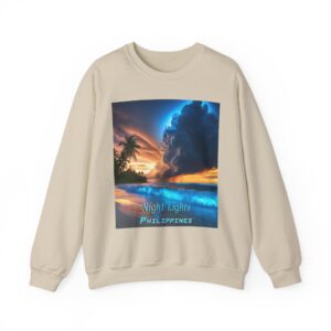 Crewneck Sweatshirt with our "Night Lights-Philippines" design! Tropical Beach Beauty of Creation Inspirational Sweatshirt Unisex