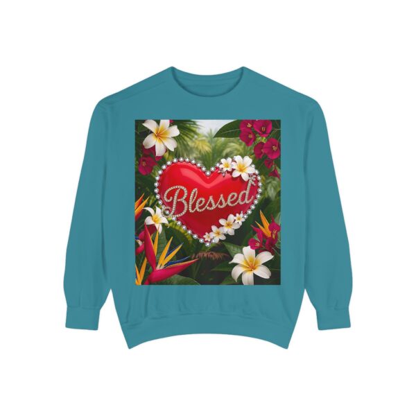 Sweatshirt Unisex with our Inspirational "Blessed" 'Solid Red Heart' Design!! Faith Apparel Gospel Fashion Jumper, Pullover - Image 23