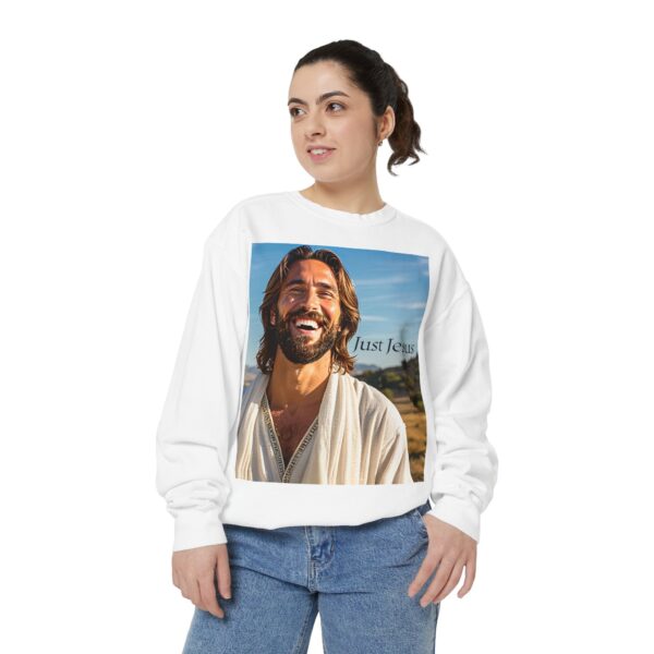 Sweatshirt Unisex with our inspirational  "Just Jesus" Design!! Faith Apparel Gospel Fashion Jumper, Pullover - Image 10