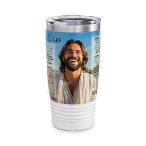 Our inspirational "Just Jesus" and Verses on Salvation Design Tumbler | 20oz Inspirational Travel Mug, Motivational Drinkware, Perfect for Gifting
