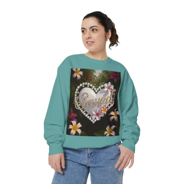 Sweatshirt Unisex with our Inspirational "Saved" 'Pure White Heart' Design! Faith Apparel Gospel Fashion Jumper, Pullover - Image 21