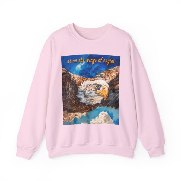 Crewneck Sweatshirt-with our "as on the wings of eagles" design with a majestic eagle in flight! Vintage Inspired Faith Apparel, Gospel Fashion Unisex Heavy Isaiah 40:31 - Image 19
