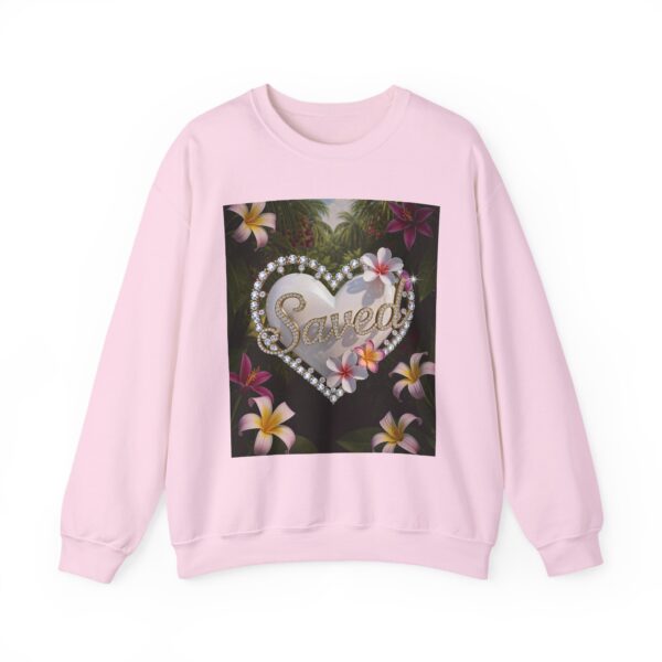 Crewneck Sweatshirt-with our Inspirational "Saved" 'Pure White Heart' Design!! Vintage Inspired Faith Apparel, Gospel Fashion Unisex Heavy - Image 19