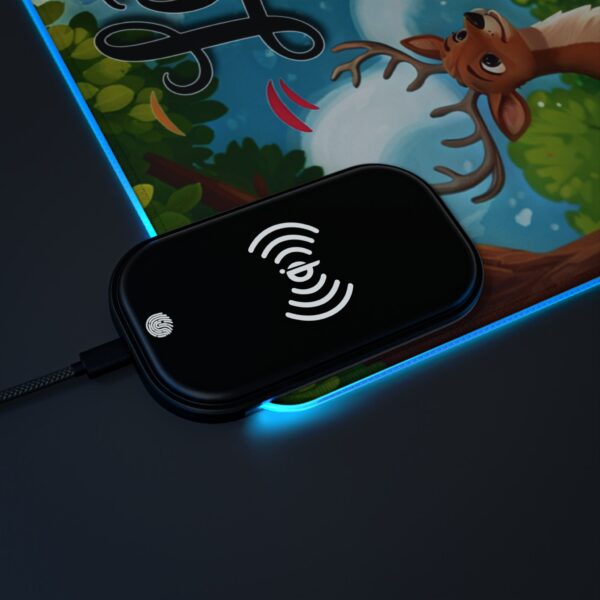 LED + Wireless Charger Gaming Mouse Pad with  inspirational "Let Everything that has Breath Praise the Lord!" Design, Gaming Desk Accessory, Tech Gift, Home Office Gamer Essentials - Image 9