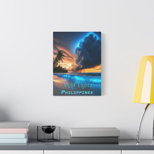 Inspirational matte Canvas Wall Art,  "Night Lights-Philippines" design! Beauty of Creation Tropical Beach Home Decor, Uplifting Artwork - Image 2