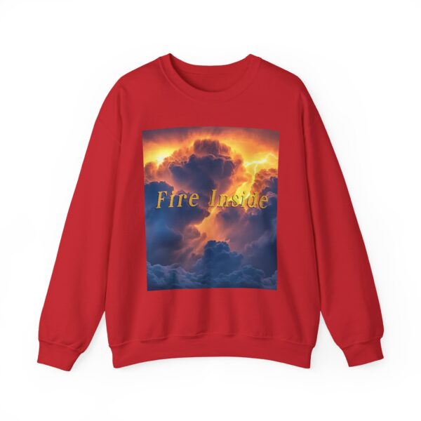 Crewneck Sweatshirt with our 'Storm Light' "Fire Inside" design! Beauty of Creation Tropical Storm Inspirational Sweatshirt Unisex - Image 55