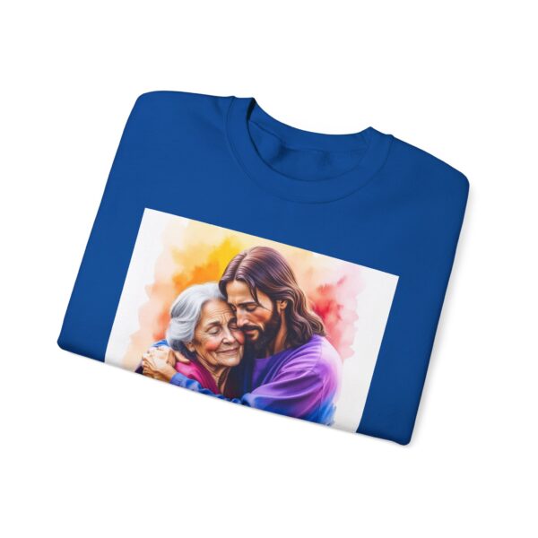 Crewneck Sweatshirt with our "God is Love" series with Jesus hugging Grandmother! Inspirational Biblical, Vintage Inspired, Gift - Image 36