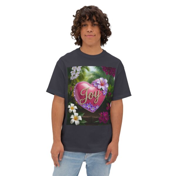 Our Inspirational "Joy" 'Solid Pink Heart' Design! Boxy T-Shirt Christian Faith Apparel Unisex Cotton Tee, Oversized Boxy Top T-shirt - Image 9