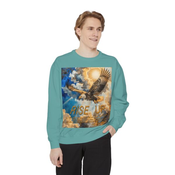 Sweatshirt Unisex Inspirational-with our "RISE UP" 'soaring eagle' design with Isaiah 40:31! Faith Apparel Gospel Fashion Jumper, Pullover - Image 19
