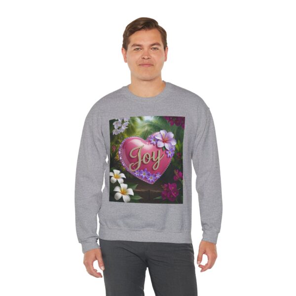Crewneck Sweatshirt-with our inspirational "Joy" 'Solid Pink Heart' Design!! Vintage Inspired Faith Apparel, Gospel Fashion Unisex Heavy - Image 12