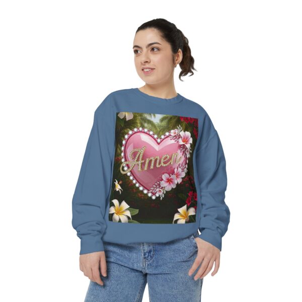 Sweatshirt Unisex Inspirational-With Our "Amen" 'Solid Pink Heart' Christian Apparel Faith-Based Gospel Comfort Philippians 4:8 Gift Jumper - Image 23