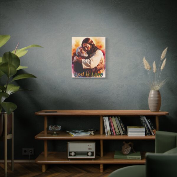 Inspirational Wall Art Canvas, "God is Love" Jesus hugging Papa! Print, Christian Home Decor, Uplifting Religious Gift, Faith-Based Artwork - Image 12
