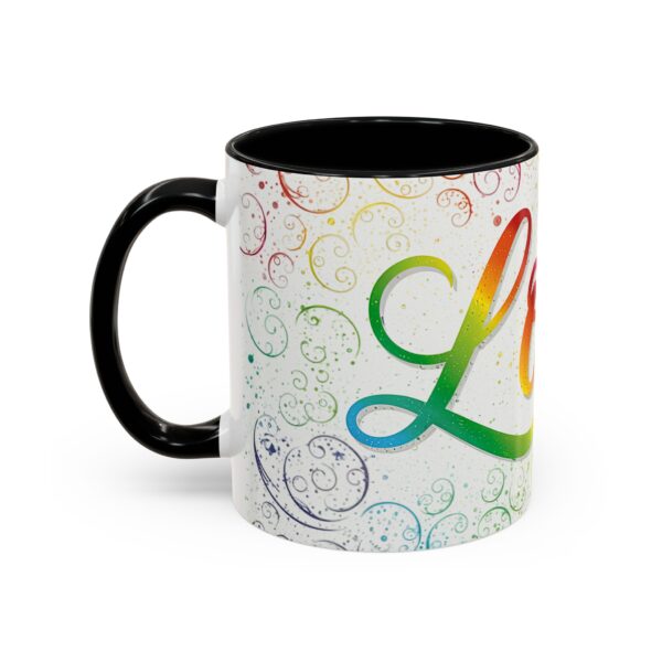 Our inspirational "Love" 'spirals' Ceramic Accent Coffee Mug Design is Perfect for Wedding Gifts, Inspirational Decor - Image 3