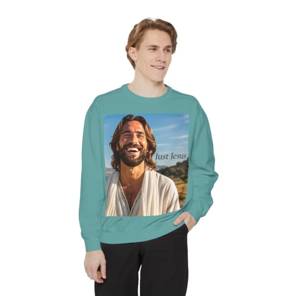 Sweatshirt Unisex with our inspirational  "Just Jesus" Design!! Faith Apparel Gospel Fashion Jumper, Pullover - Image 22