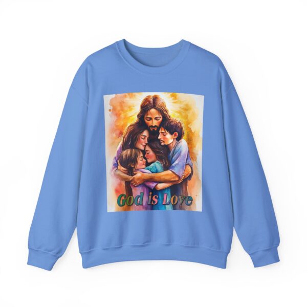 Crewneck Sweatshirt-with our "God is Love" series with Jesus hugging a young family! Inspirational Biblical Vintage Inspired Gift - Image 13