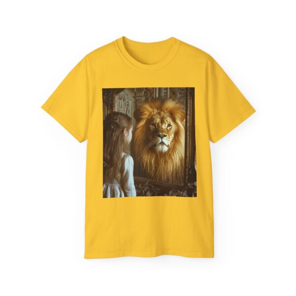 Our 'Lion in the Mirror' Inspirational Design Christian Faith Apparel Unisex Cotton T-Shirt Vintage, Lion of Judah and Aslan-Inspired Gift - Image 11