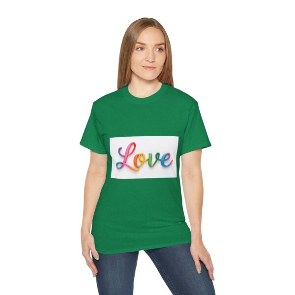 Our inspirational "Love" Design!! on a Christian Unisex Cotton T-Shirt, Faith Spiritual Apparel, Love Gift - Image 16
