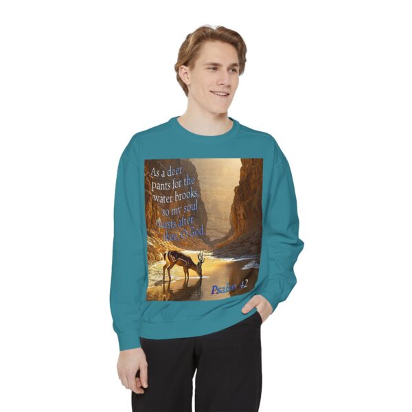 Sweatshirt Unisex with our inspirational Psalm 42 'As a Deer Pants' design! Faith Apparel Gospel Fashion Jumper, Pullover - Image 25