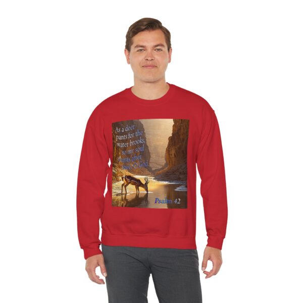 Crewneck Sweatshirt-with our inspirational Psalm 42 'As a Deer Pants' design! Vintage Inspired Faith Apparel, Gospel Fashion Unisex Heavy - Image 22