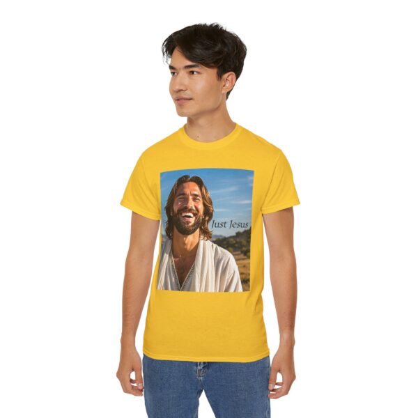 Our inspirational "Just Jesus" Design!! on a Christian Unisex Cotton T-Shirt, Faith Spiritual Apparel, Love Gift - Image 12