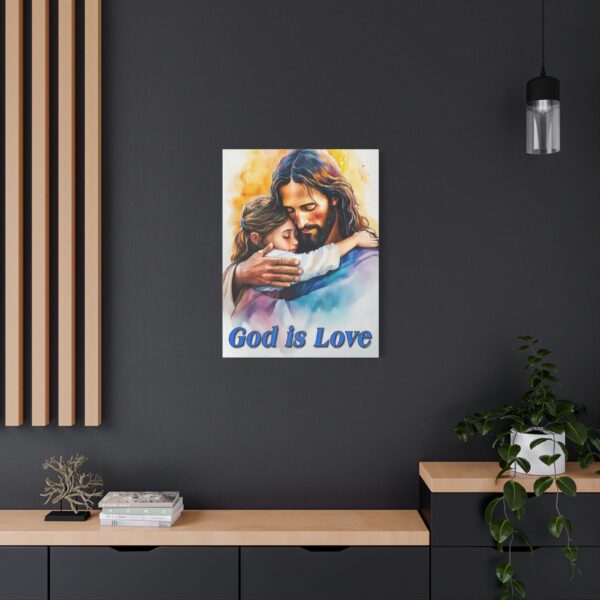 Inspirational Wall Art Canvas, "God is Love" Jesus hugging a small girl! Christian Home Decor, Uplifting Religious Gift, Faith-Based Artwork - Image 15