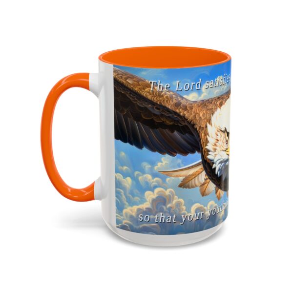 Our inspirational 'Soaring Eagle' and Psalm 103:5 'your youth is renewed like the eagles' design Ceramic Accent Coffee Mug Design is Perfect for Wedding Gifts, Inspirational Decor - Image 55