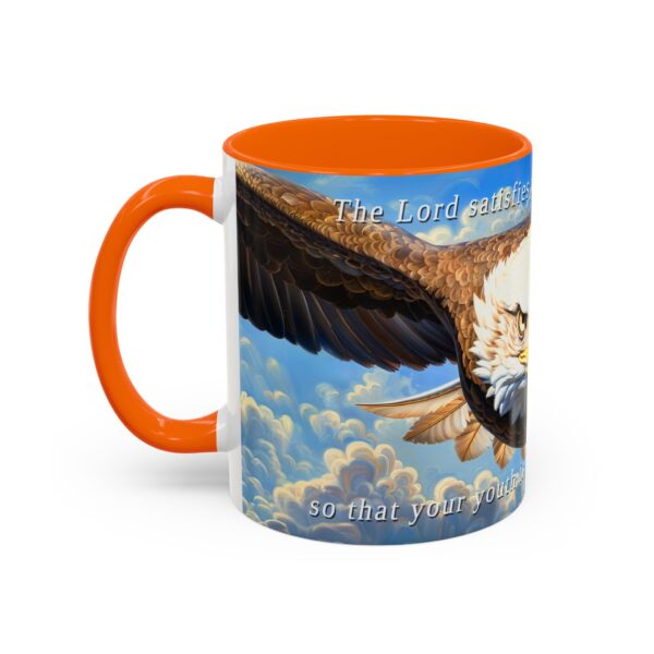 Our inspirational 'Soaring Eagle' and Psalm 103:5 'your youth is renewed like the eagles' design Ceramic Accent Coffee Mug Design is Perfect for Wedding Gifts, Inspirational Decor - Image 43