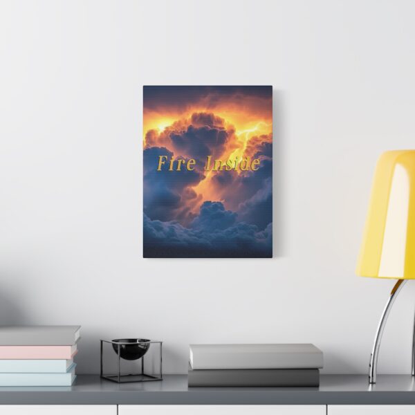 Inspirational matte Canvas Wall Art, with 'Storm Light' "Fire Inside" design! Beauty of Creation Tropical Storm Home Decor Uplifting Artwork - Image 2